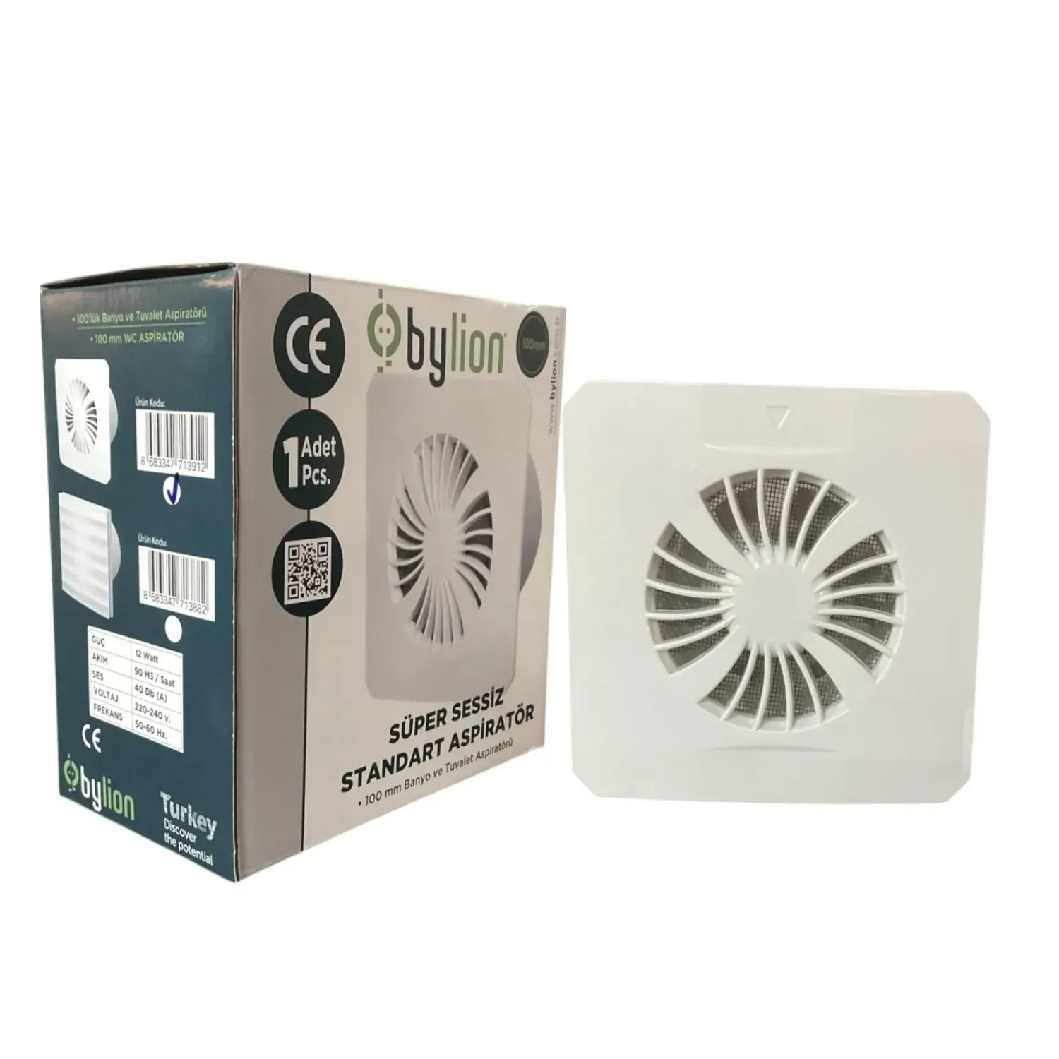 BYLİON BANYO TUVALET ASPİRATÖR FAN BEYAZ 150 MM